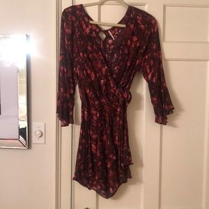 Free people Floral wrap romper